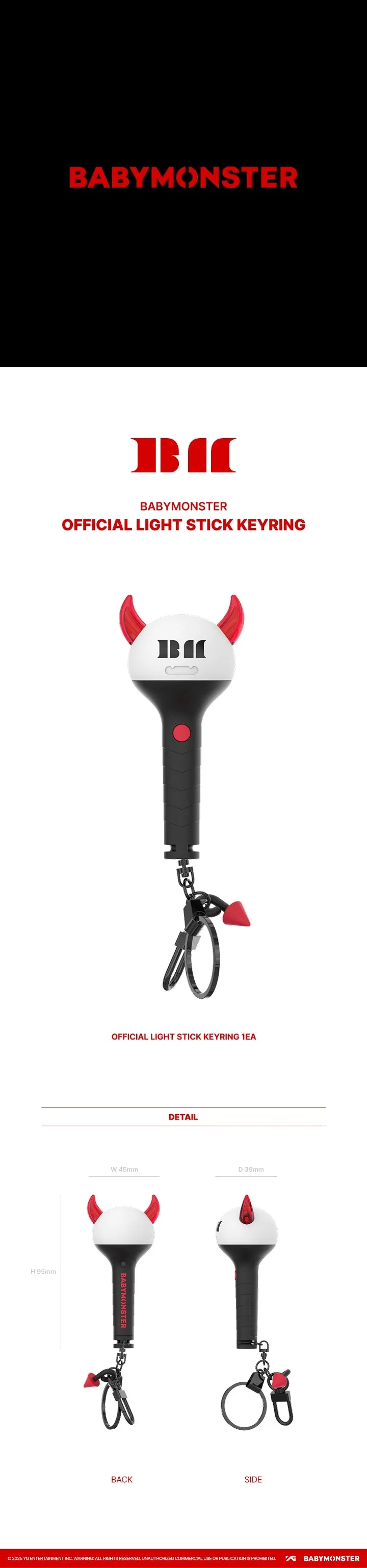 BABYMONSTER - OFFICIAL LIGHT STICK KEYRING AsianStan