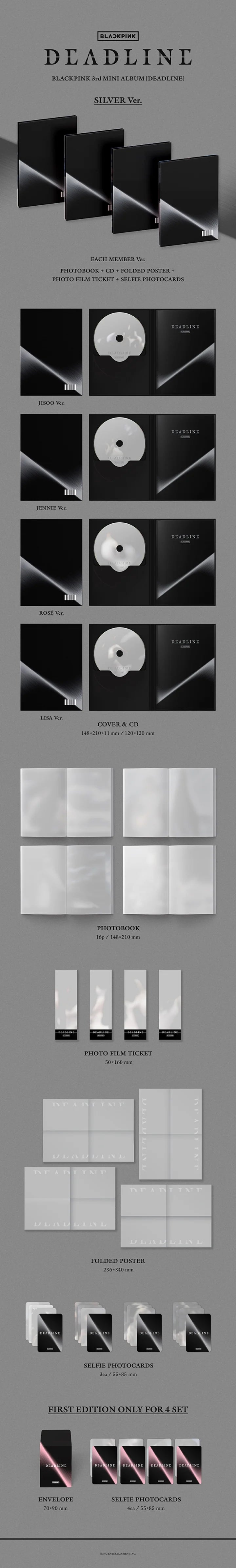Blackpink - Deadline 3rd Mini Album WithMuu Gift Silver Ver AsianStan