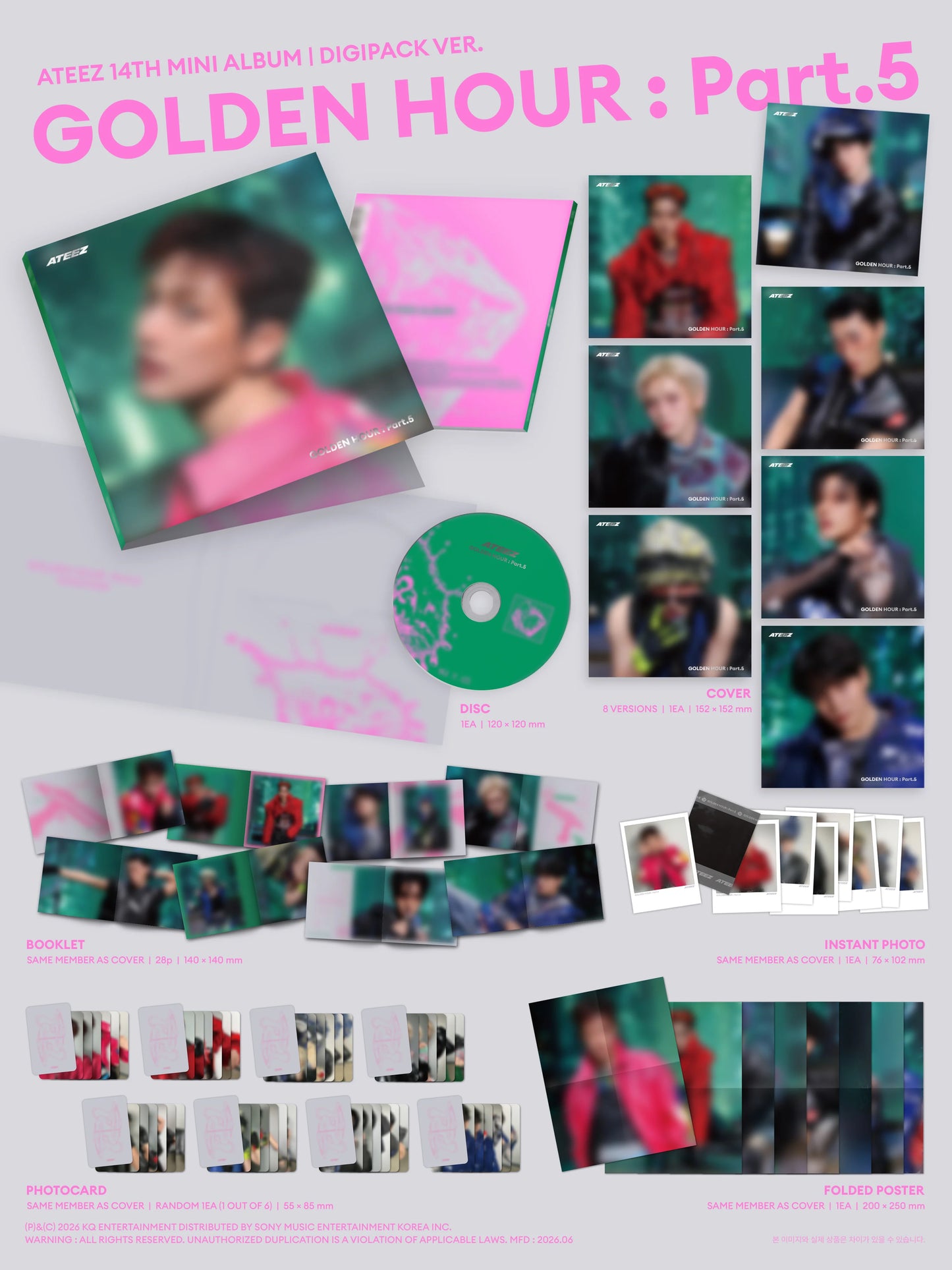 ATEEZ - [GOLDEN HOUR : Part.5] DIGIPACK Ver (Random ver)
