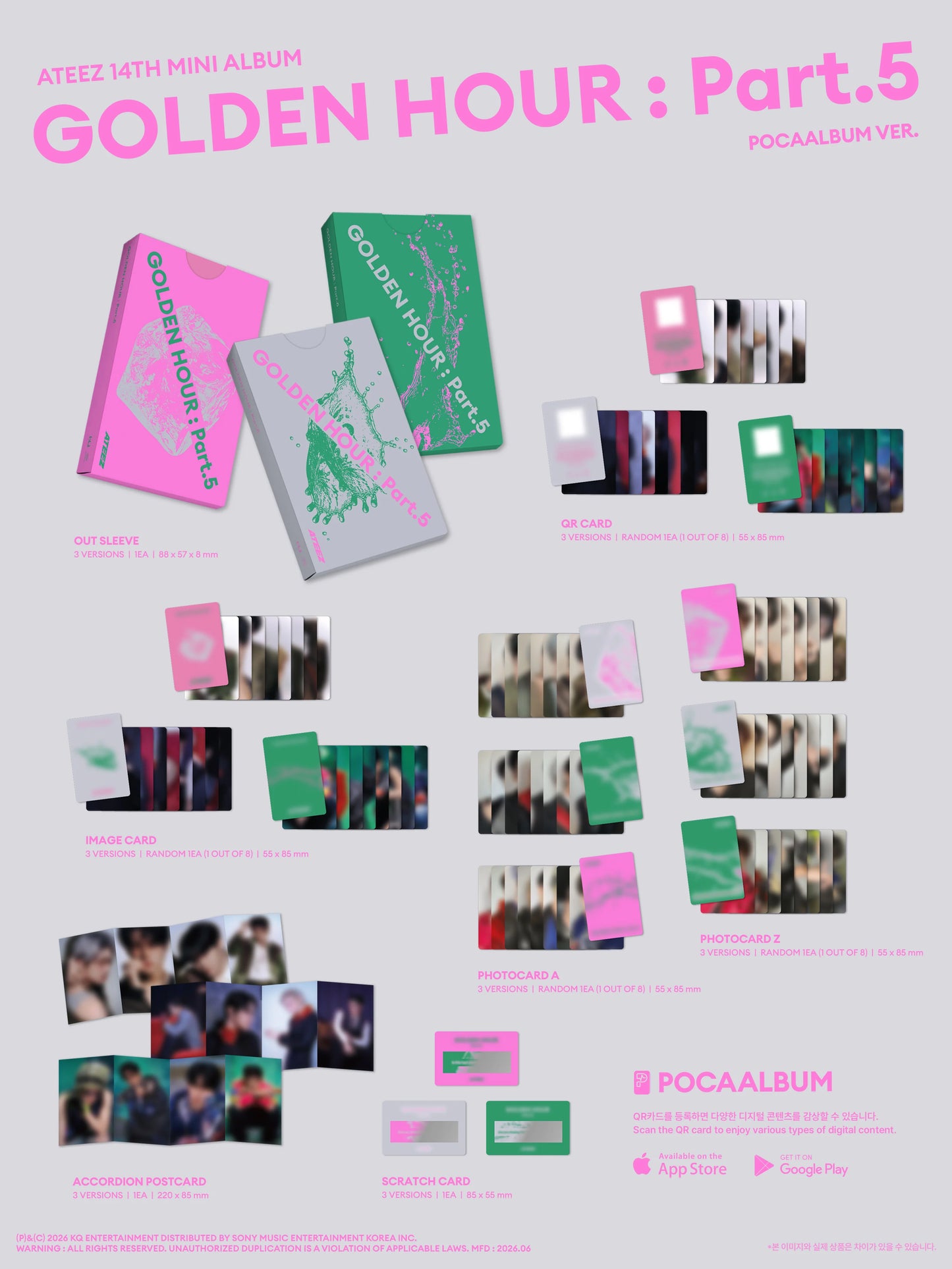 ATEEZ - [GOLDEN HOUR : Part.5] POCAALBUM Ver (Random ver)