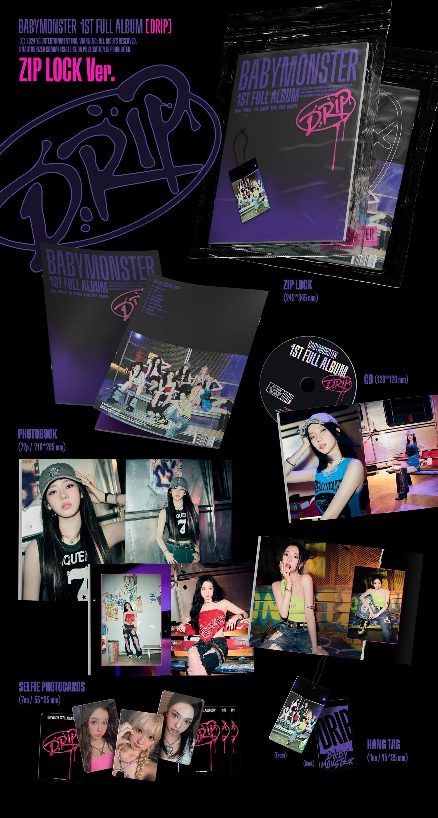 BABYMONSTER - 1st Full Album [DRIP] ZIP LOCK Ver AsianStan
