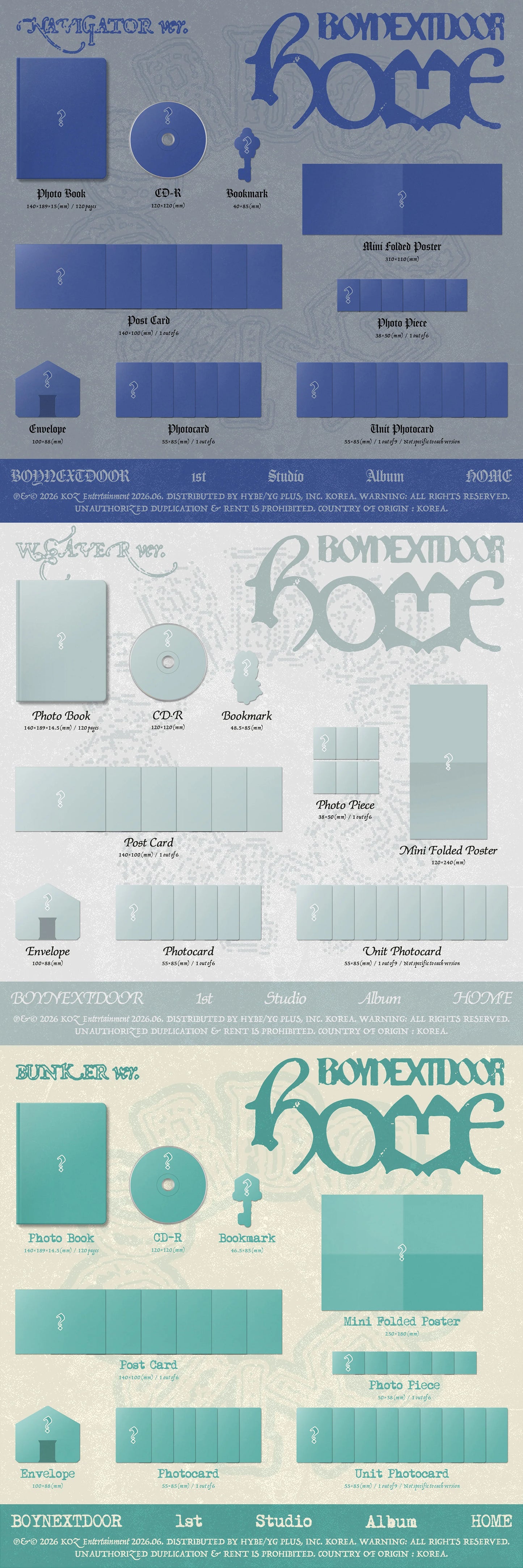 BOYNEXTDOOR - 1st Studio Album [HOME] Standard ver (Random ver)