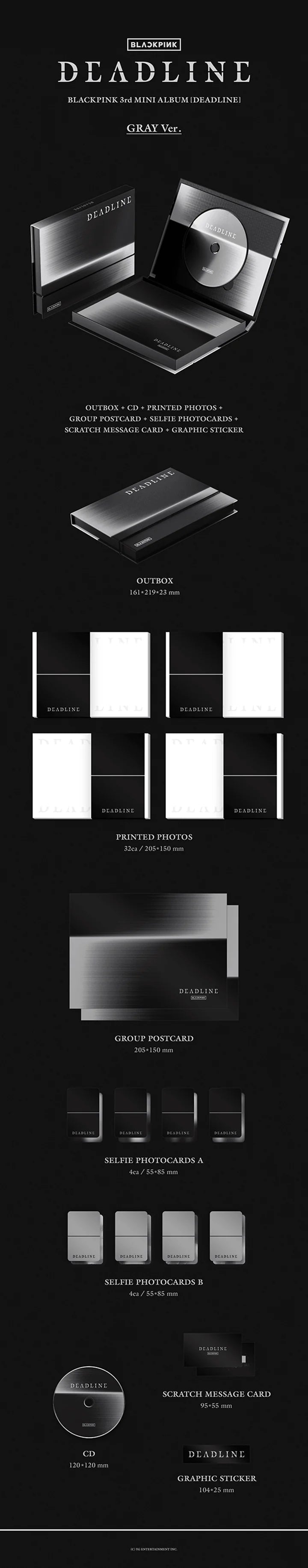 BLACKPINK - DEADLINE 3RD MINI ALBUM WEVERSE SHOP GIFT GRAY VER AsianStan
