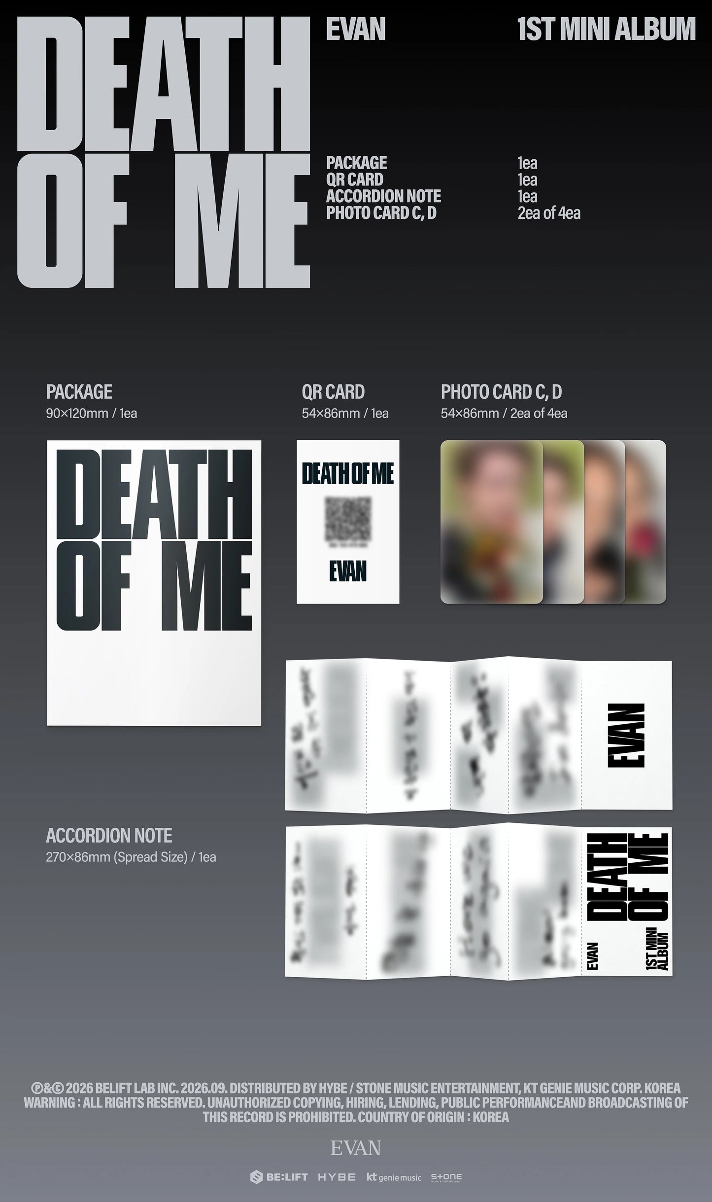 EVAN - [DEATH OF ME] Weverse Albums Ver.