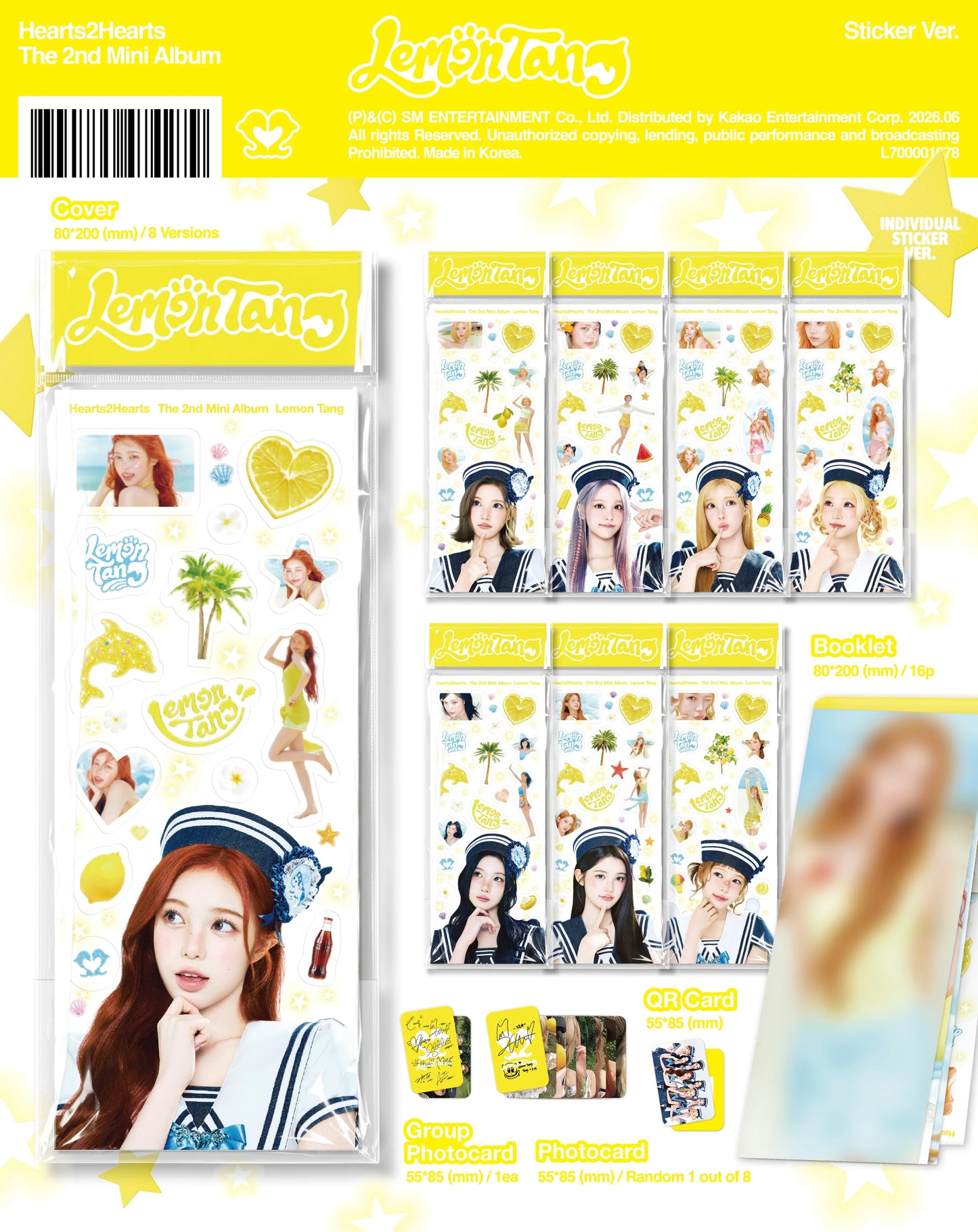 Hearts2Hearts - 2nd Mini Album [Lemon Tang] Sticker Ver. (Smart Album)