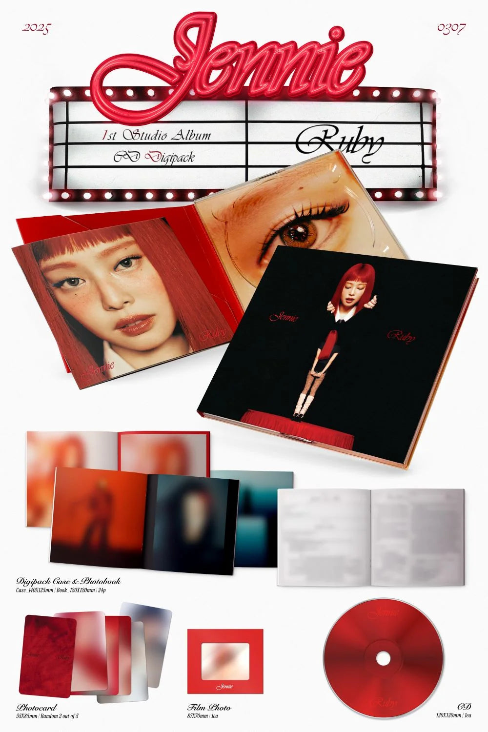 JENNIE - 1st Studio Album [Ruby] Digipack Ver.