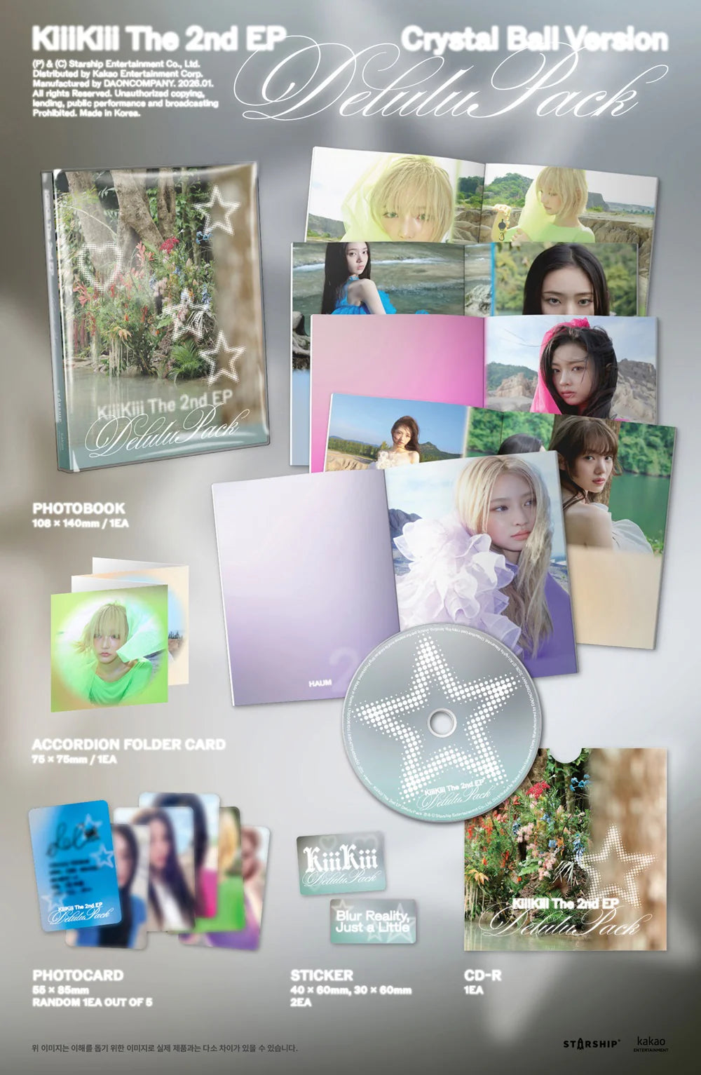 KiiiKiii - 2nd EP Album [Delulu Pack] (Crystal Ball ver)