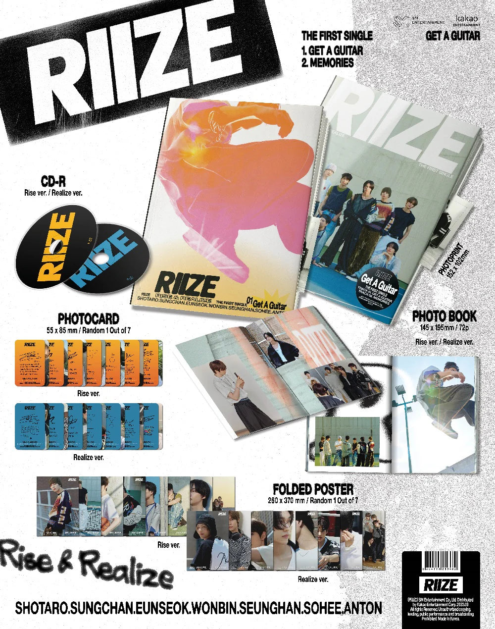 RIIZE - 1st Single Album [Get A Guitar] (Realize ver)