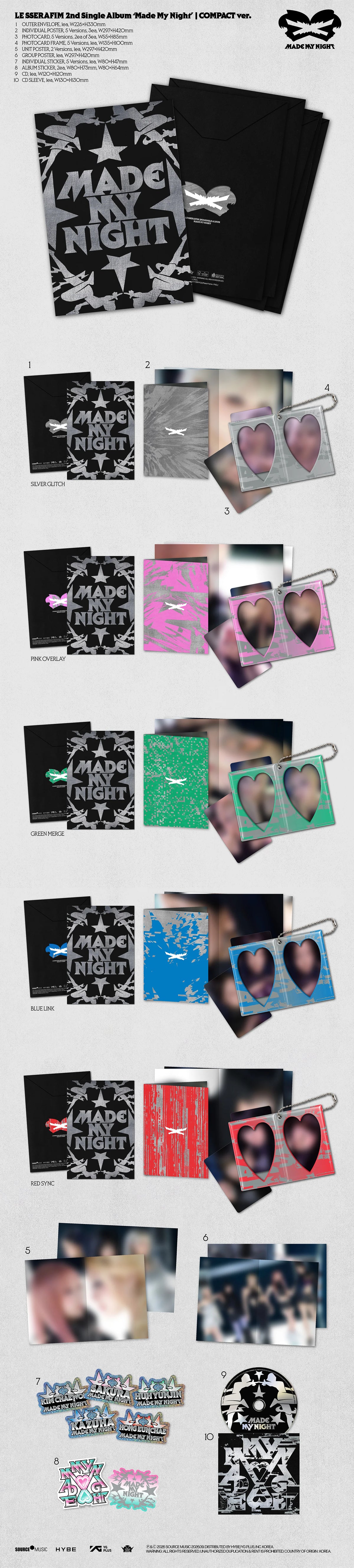 LE SSERAFIM - 2nd Single Album [Made My Night] COMPACT Ver.