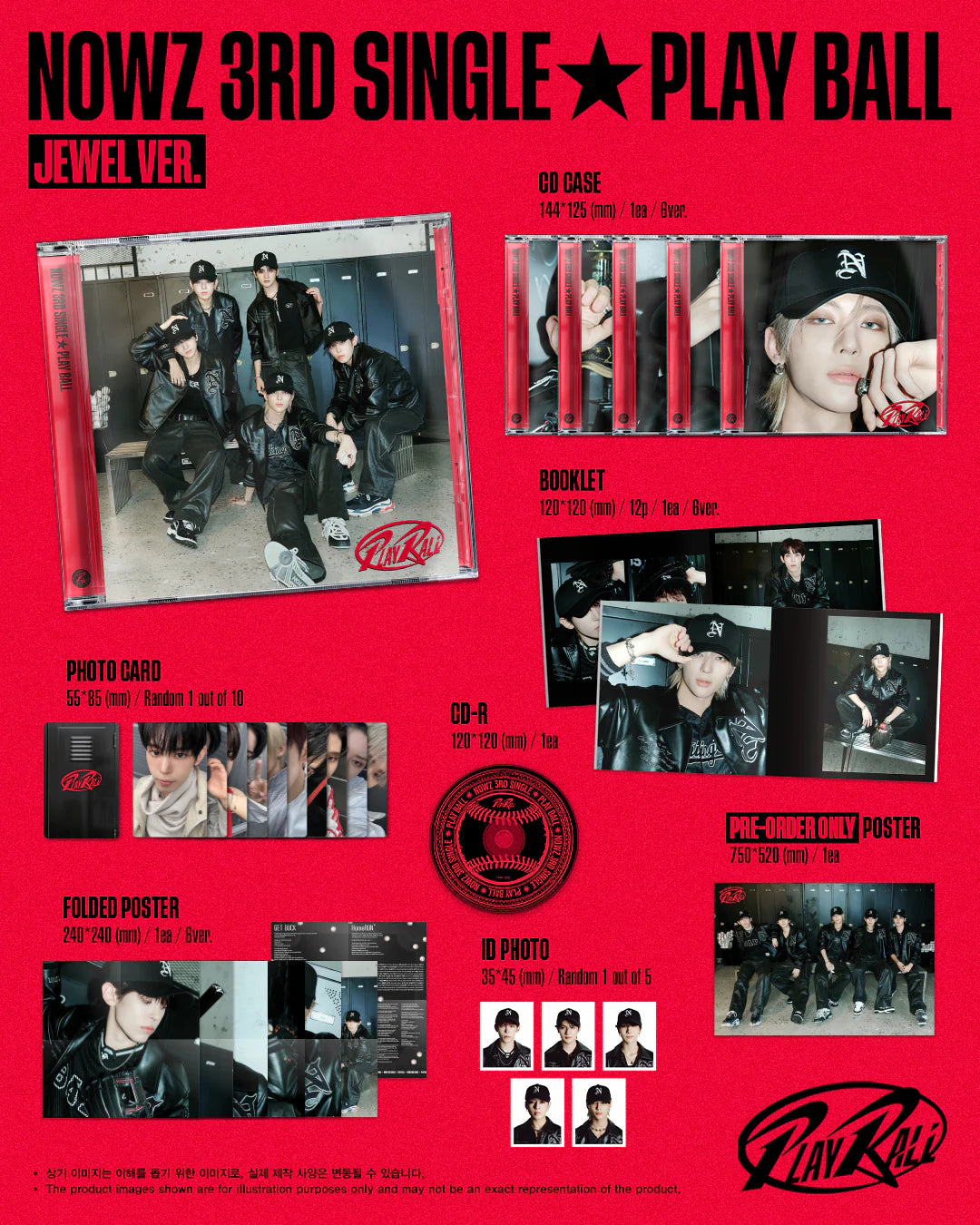 NOWZ - 3rd Single [Play Ball] JEWEL Ver (Random ver) AsianStan