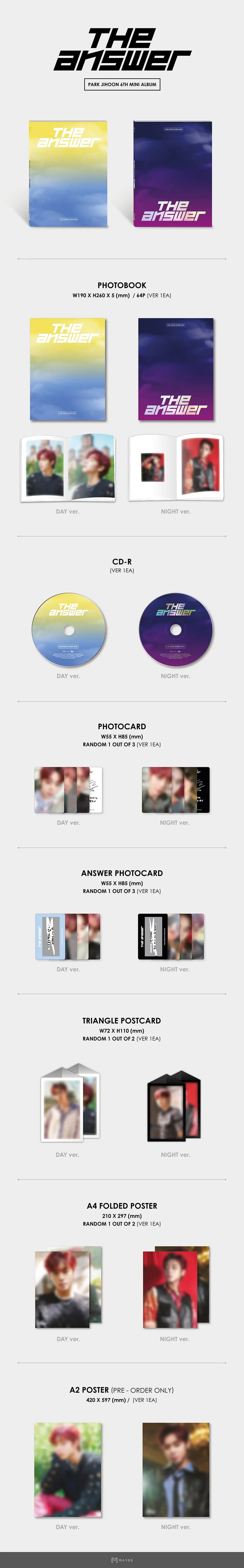 PARK JI HOON - 6TH MINI ALBUM [THE ANSWER] (Random ver)