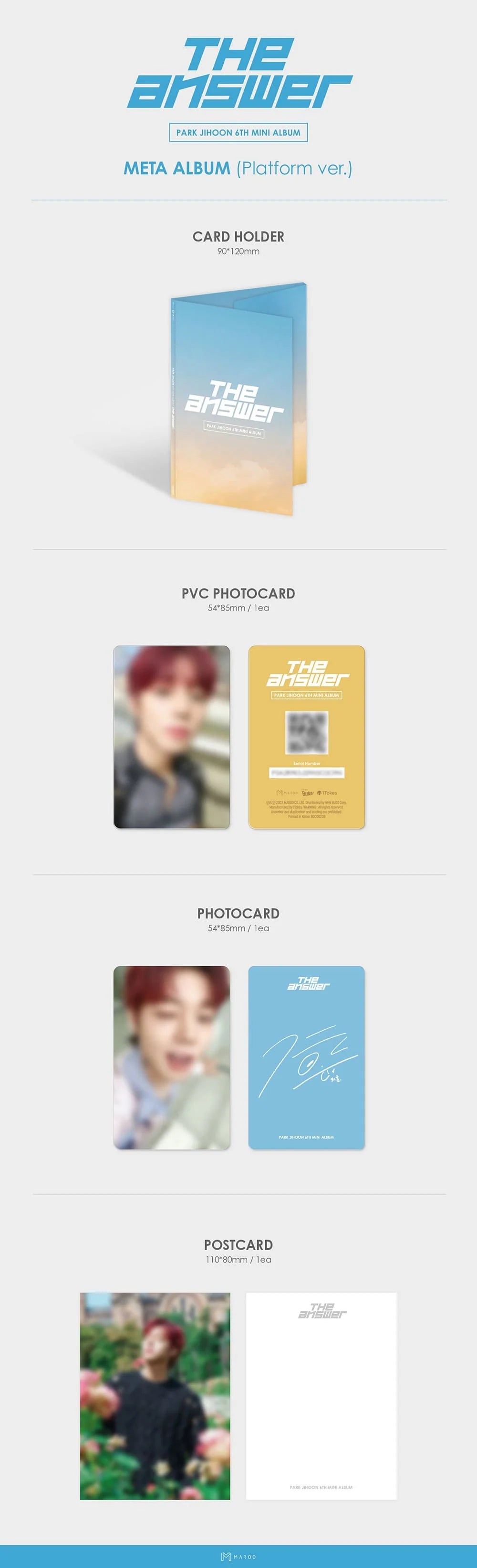 PARK JI HOON - 6TH MINI ALBUM [THE ANSWER] PLATFORM Ver AsianStan