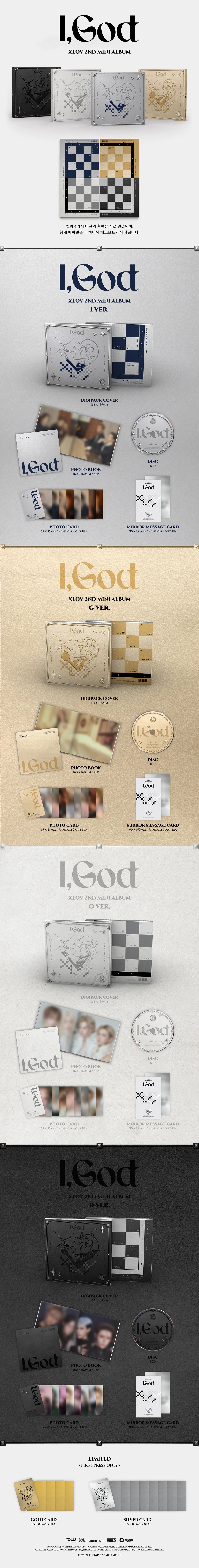 XLOV - 2nd Mini Album [I,God] (Random ver)