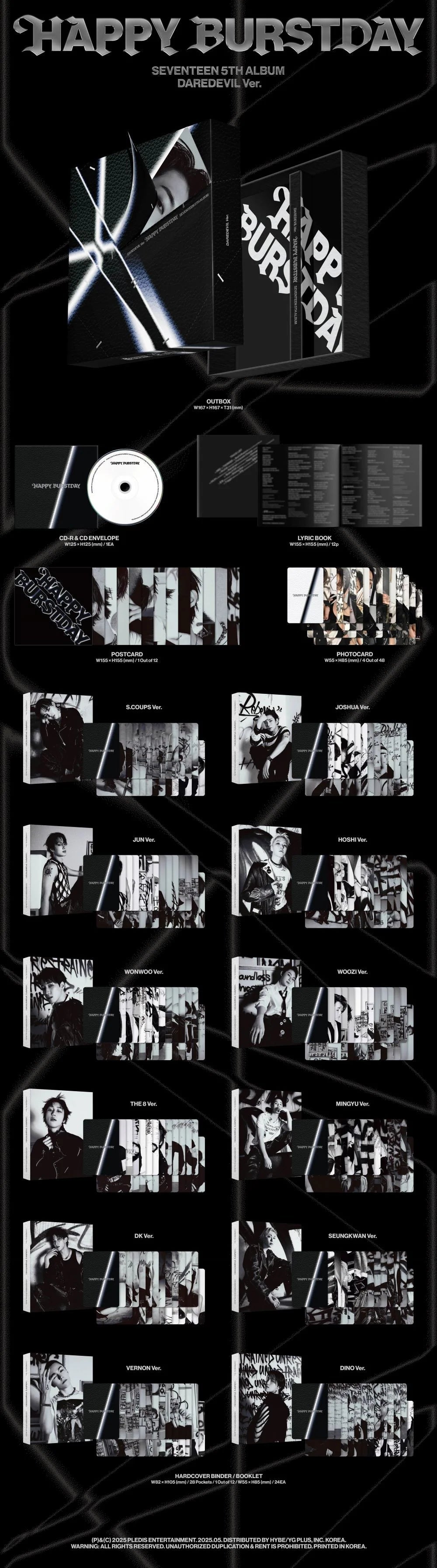 SEVENTEEN - 5th Album [HAPPY BURSTDAY] DARDEVIL Ver AsianStan