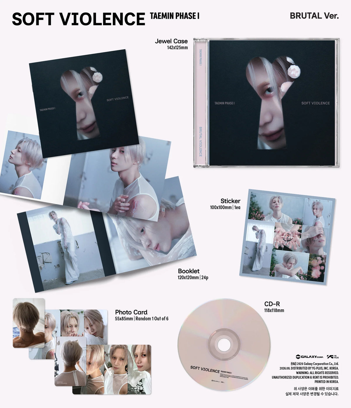 TAEMIN - [PHASE I : Soft Violence] JEWEL Ver (Random ver)