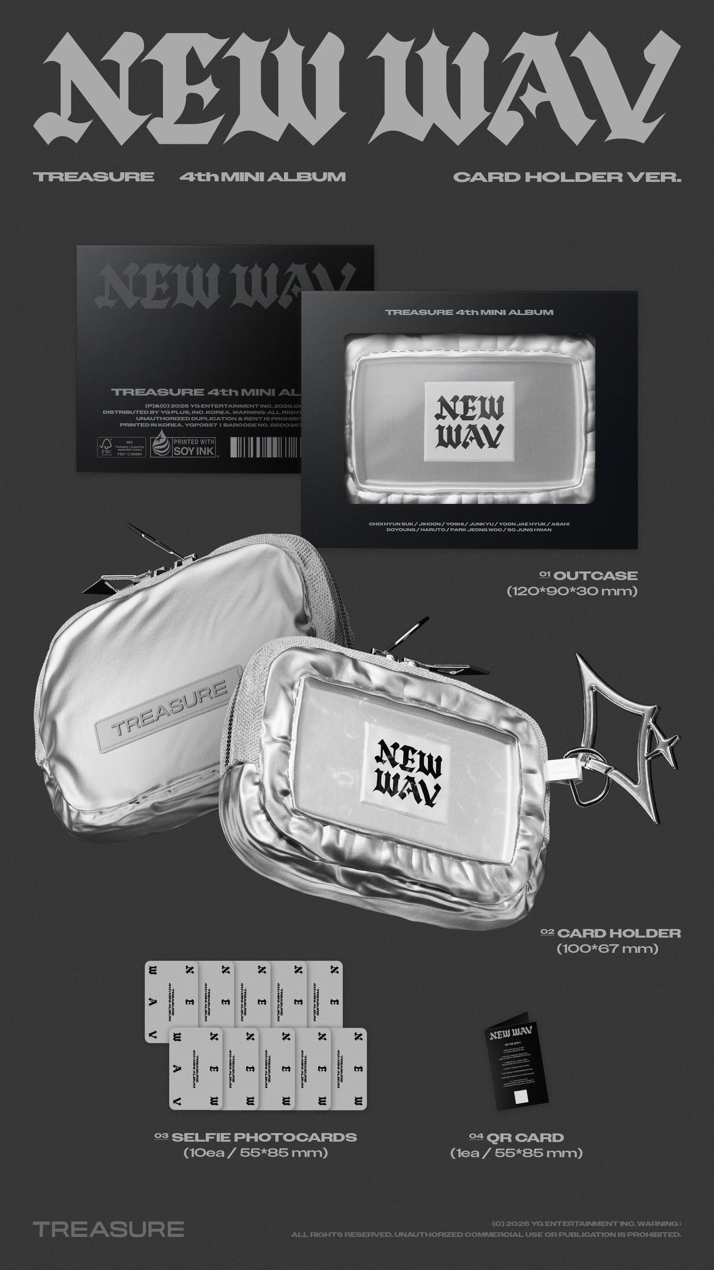 (Précommande) TREASURE - 4th Mini Album [NEW WAV] CARD HOLDER Ver. (Limited Edition)