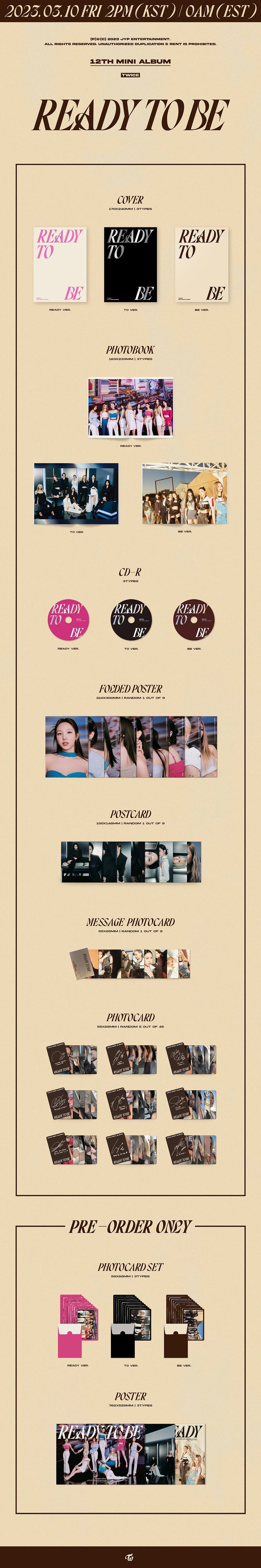TWICE - 12TH MINI ALBUM [READY TO BE] (Random ver) AsianStan
