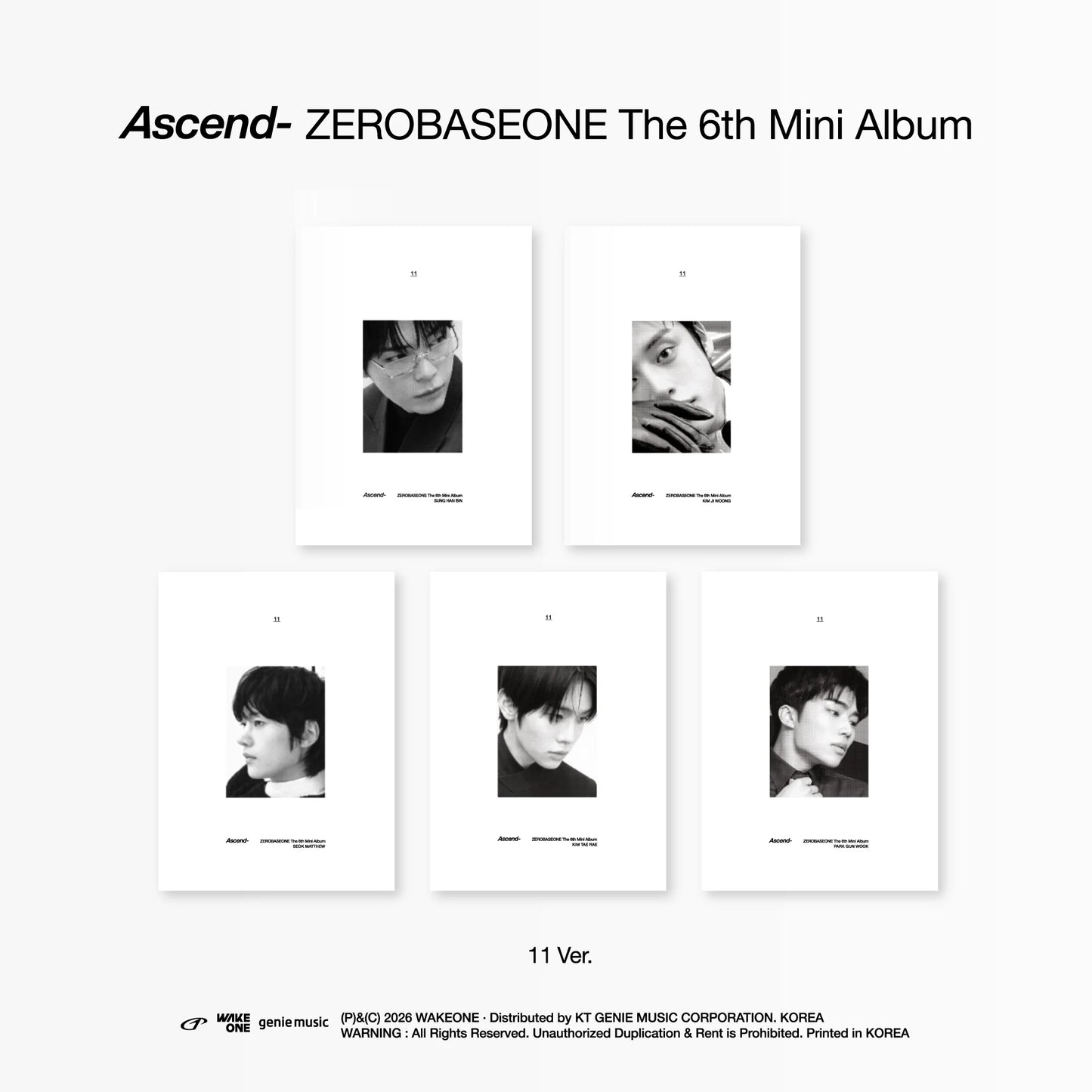 ZEROBASEONE - 6th Mini Album [Ascend-] 11 Ver. (Random ver)