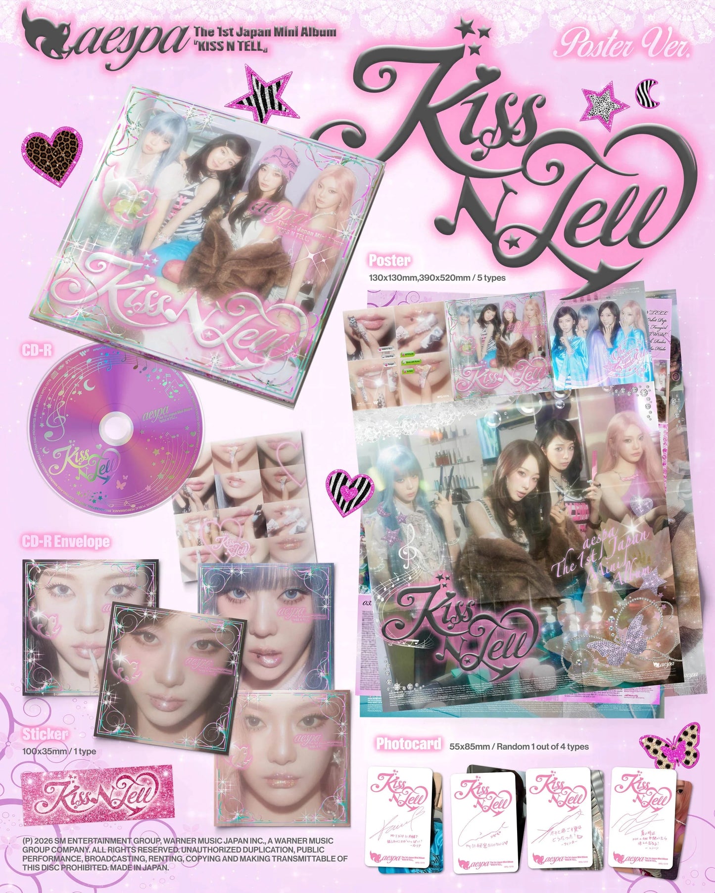 [Précommande] aespa - 1st Japan Mini Album [KISS N TELL] Poster Ver