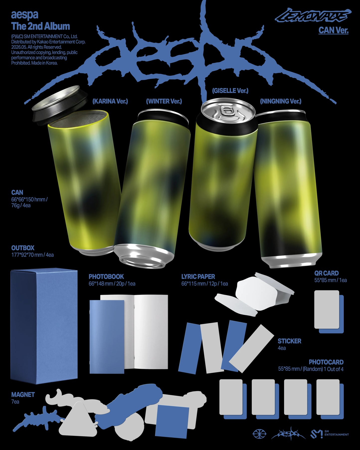 aespa - 2nd Album [LEMONADE] CAN Ver. (Smart Album) (Random ver)