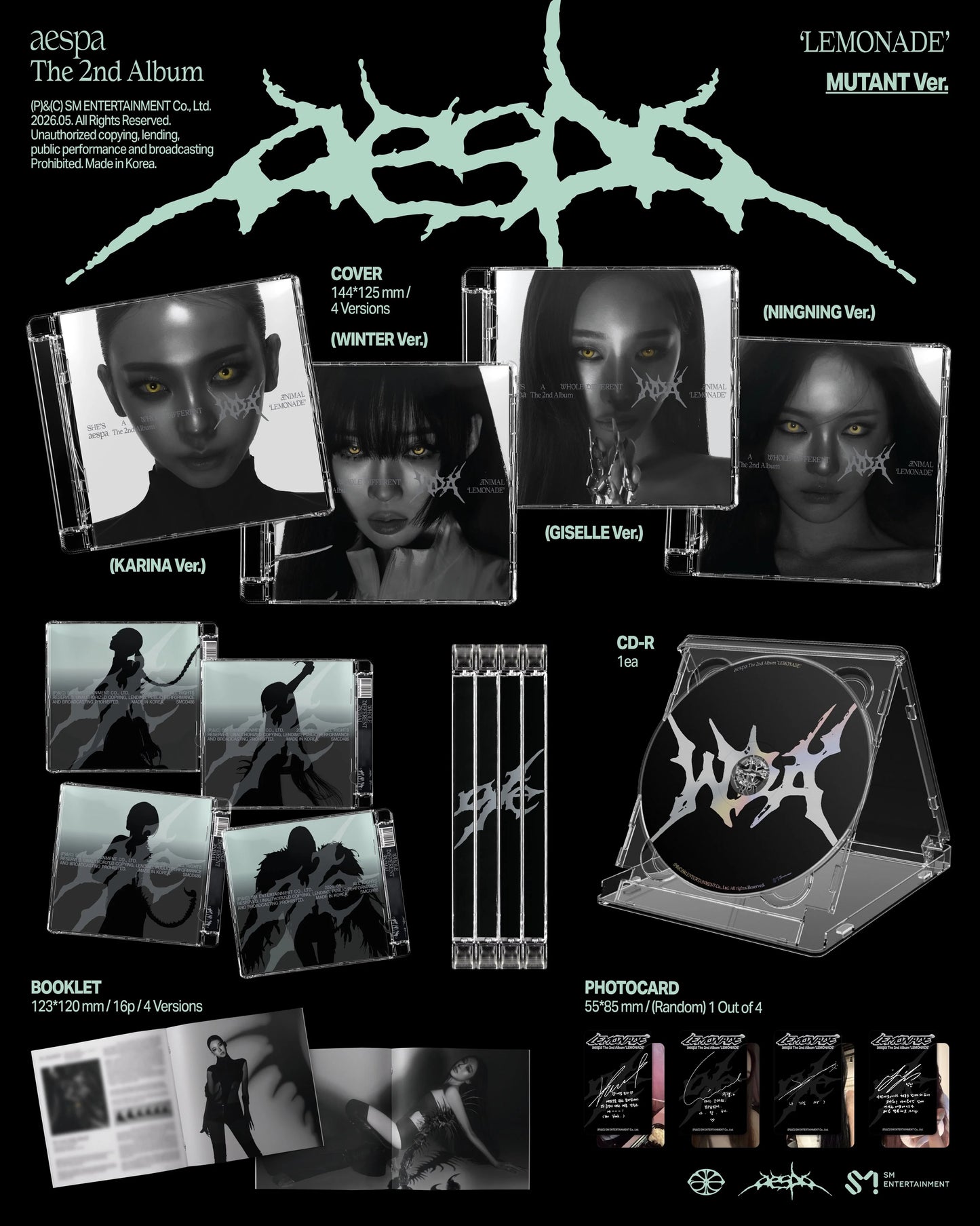 aespa - 2nd Album [LEMONADE] MUTANT Ver (Random ver)
