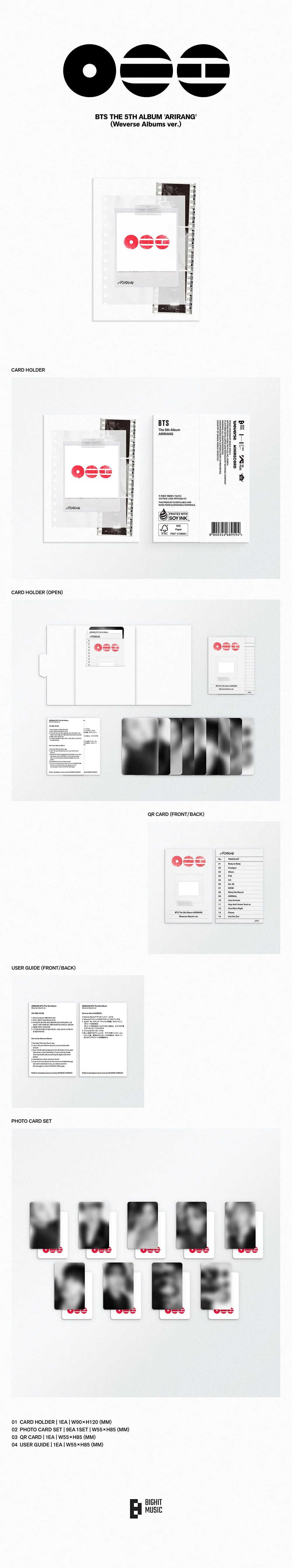 [Précommande] BTS - ARIRANG 5TH ALBUM KTOWN4U GIFT STANDARD SET + LIVING LEGEND VER + WEVERSE ALBUMS VER AsianStan