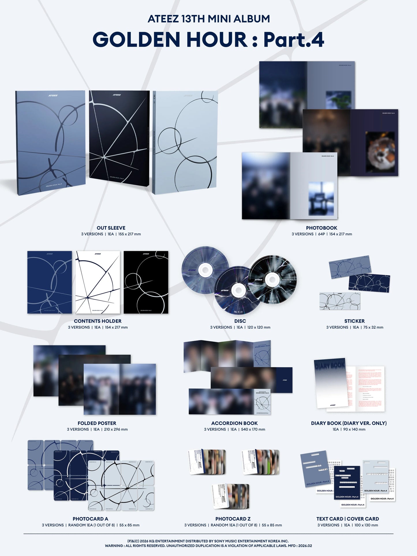 ATEEZ - GOLDEN HOUR : PART.4 MINI 13TH ALBUM TOKTOQ GIFT STANDARD SET AsianStan