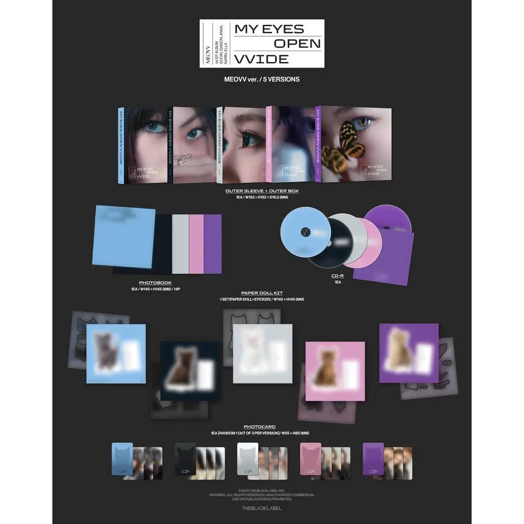 MEOVV - 1st EP Album [MY EYES OPEN VVIDE] MEOVV Ver (Random ver) - AsianStan