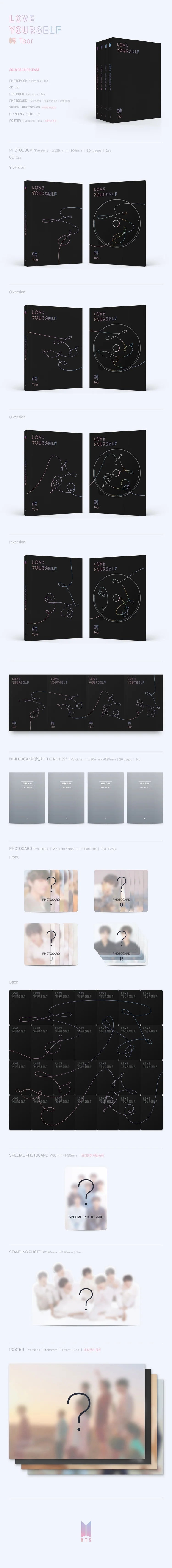 BTS - LOVE YOURSELF 轉 'TEAR' [3RD ALBUM] (Random ver) AsianStan
